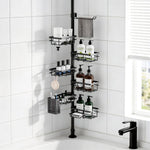 6-Tier Adjustable Tension Pole Shower Caddy – Corner Bathroom Organizer