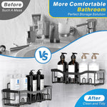 Adhesive Shower Caddy – 5 Pack Stainless Steel Bathroom & Kitchen Organizer