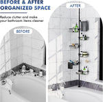 6-Tier Adjustable Tension Pole Shower Caddy – Corner Bathroom Organizer