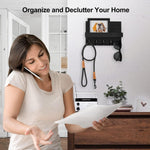 Lwenki Wall-Mounted Key Holder with Shelf – Black Paulownia Wood