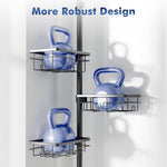 6-Tier Adjustable Tension Pole Shower Caddy – Corner Bathroom Organizer